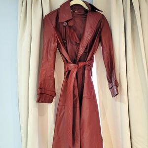 Leather trench coat xs